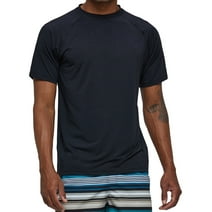 Pdbokew Swim Shirts Short Sleeve for Men Quick Dry Running UPF50+ Sun Protection Rash Guard Top BT3-Black M