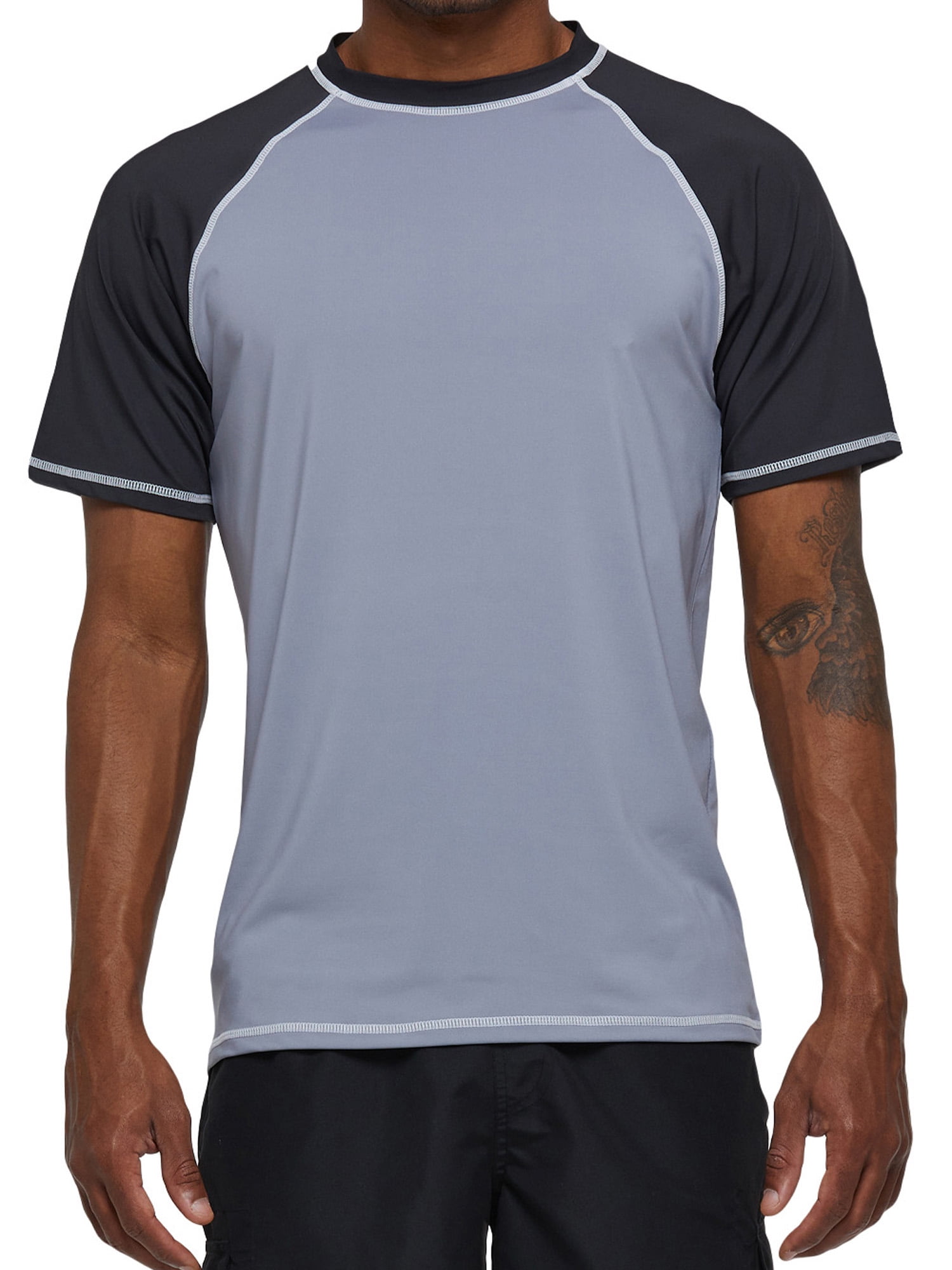 Weilanxin Men's Short Sleeve Swim Shirt, UPF 50+ Sun Protection, Quick