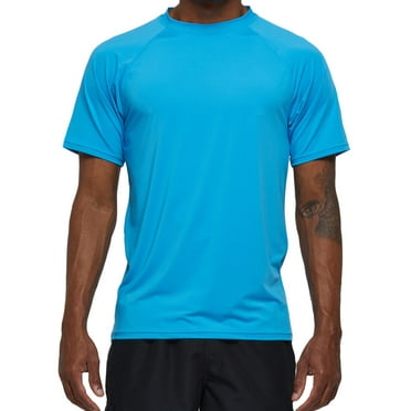 Weilanxin Swim Shirts Short Sleeve for Men Quick Dry Running UPF50  Sun Protection Rash Guard Top BT3-SkyBlue M