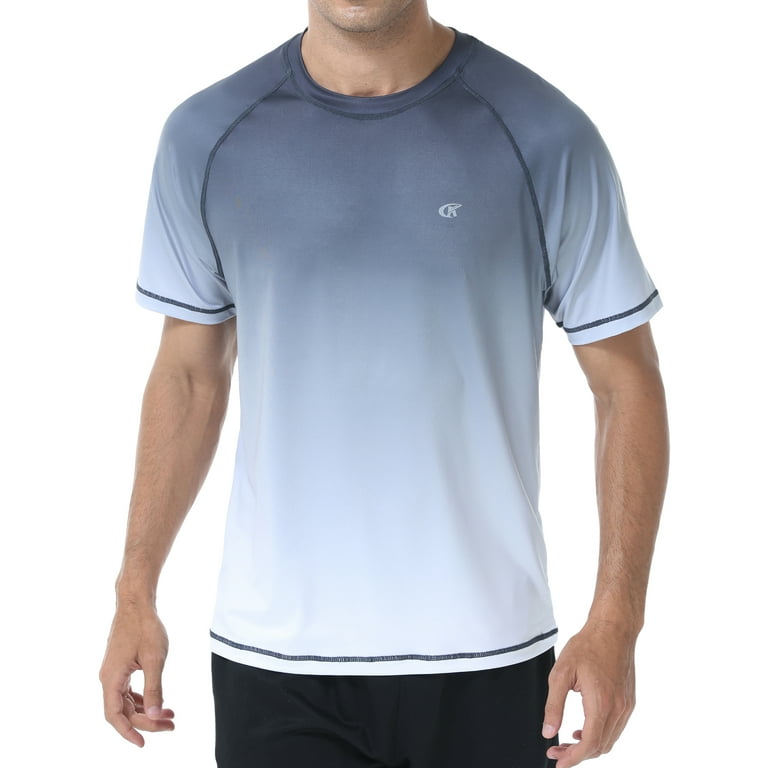 Weilanxin Men's Short Sleeve Swim Shirt, Quick Dry, UPF 50+ Rash