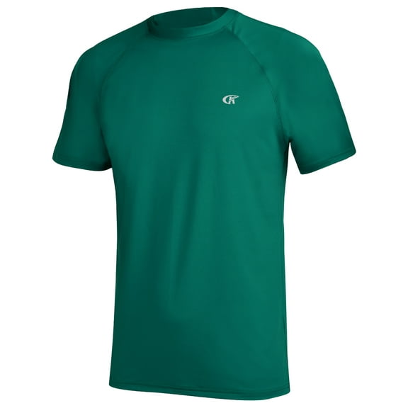 Weilanxin Swim Shirts Short Sleeve for Men Quick Dry Running UPF50  Sun Protection Rash Guard Top DXY2144-Emerald M