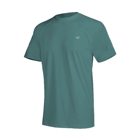 Weilanxin Swim Shirts Short Sleeve for Men Quick Dry Running UPF50+ Sun Protection Rash Guard Top DXY2144-LodenFrost L