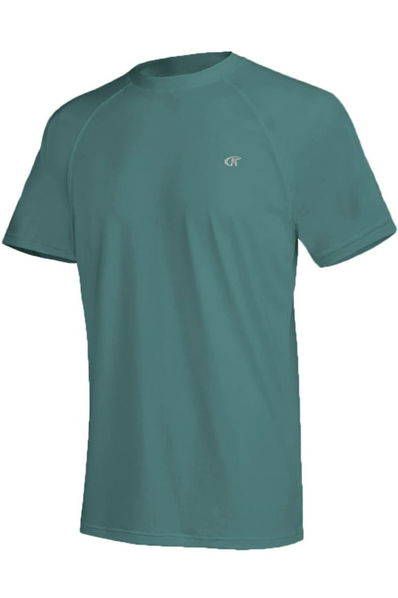 Swim Shirts Short Sleeve for Men Quick Dry Running UPF50+ Sun Protection Rash Guard Top DXY2144-LodenFrost L