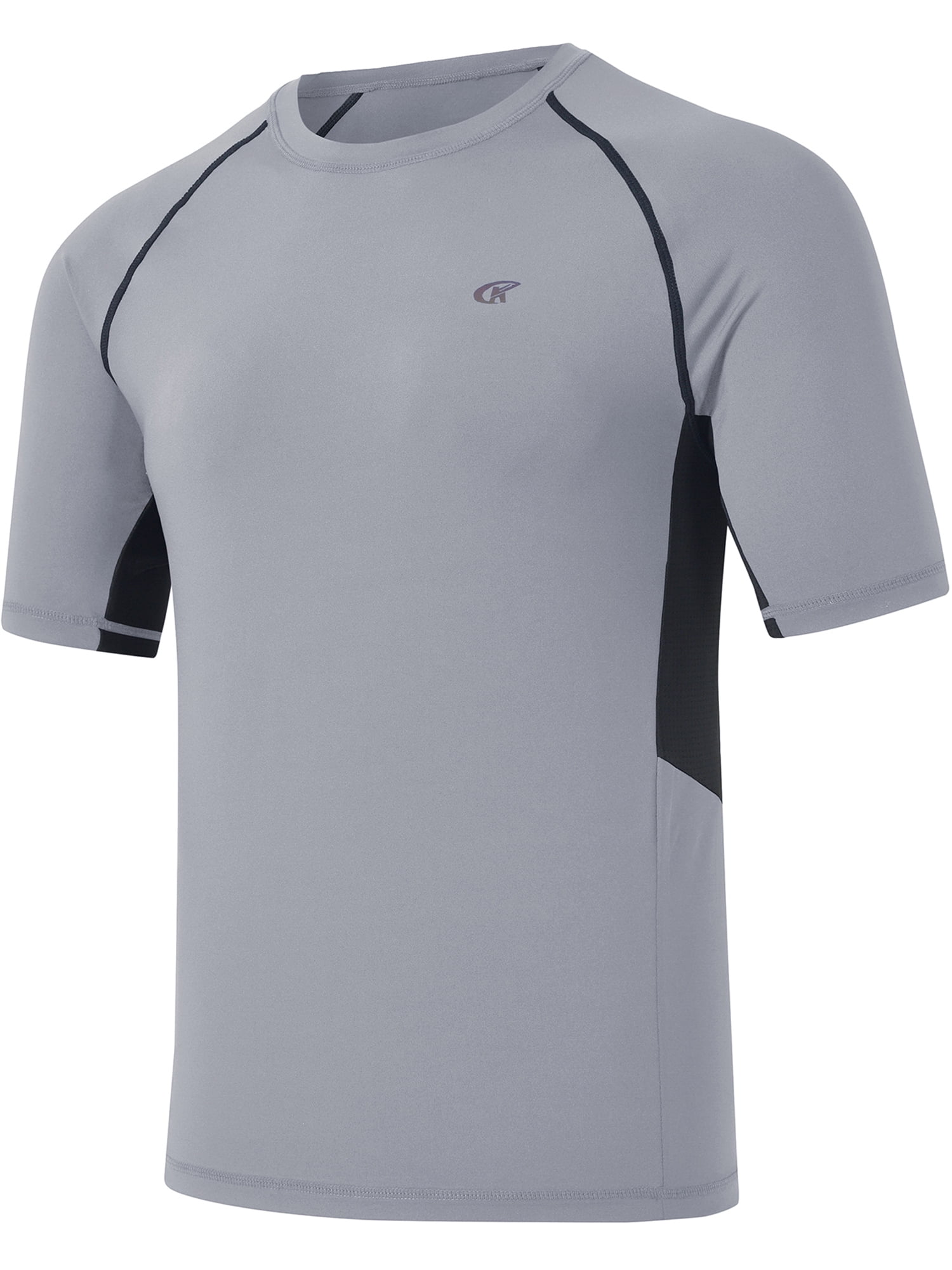 Pdbokew Men's Swimwear UPF50+ Loose Fit Rash Guard Short Sleeve Swim ...
