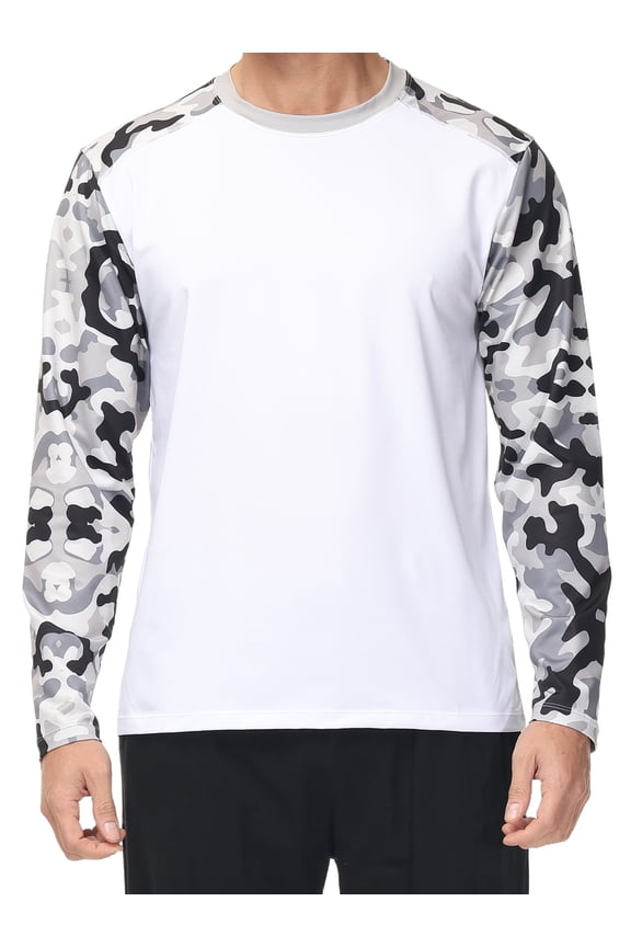 Swim Shirts for Men Long Sleeve Rashguard UPF 50+ Quick-Dry Surf Shirt Sports Swimwear Grey Collared 2XL