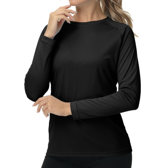 Weilanxin Women's UPF 50  Sun Shirts Long Sleeve UV Protection Rash Guard Lightweight Quick Dry SPF Hiking Tops Outdoor Black M