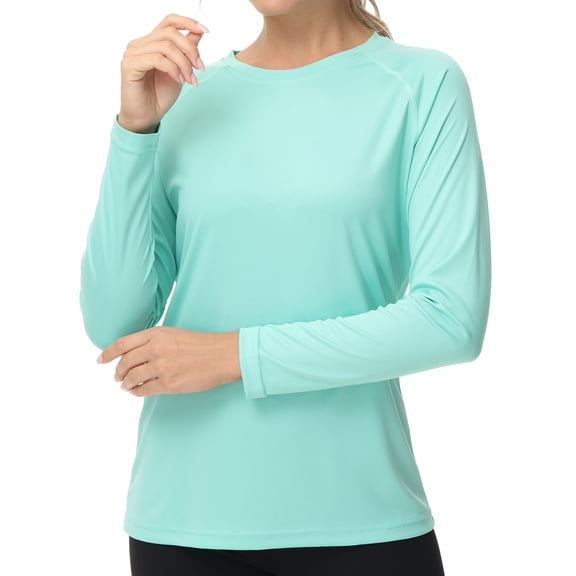 Weilanxin Women's UPF 50  Sun Shirts Long Sleeve UV Protection Rash Guard Lightweight Quick Dry SPF Hiking Tops Outdoor MintGreen S