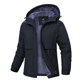 Pdbokew Women's Winter Coats Waterproof Snow Ski Jacket Warm Fleece Black L