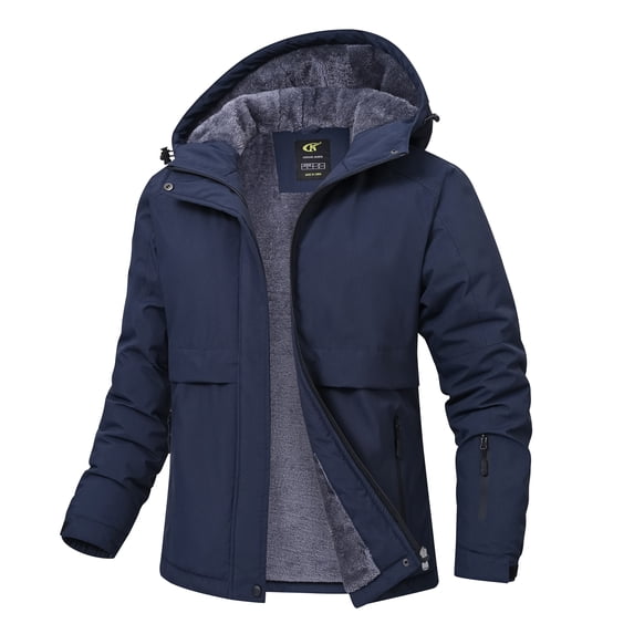 Pdbokew Women's Winter Coats Waterproof Snow Ski Jacket Warm Fleece Navy Blue M