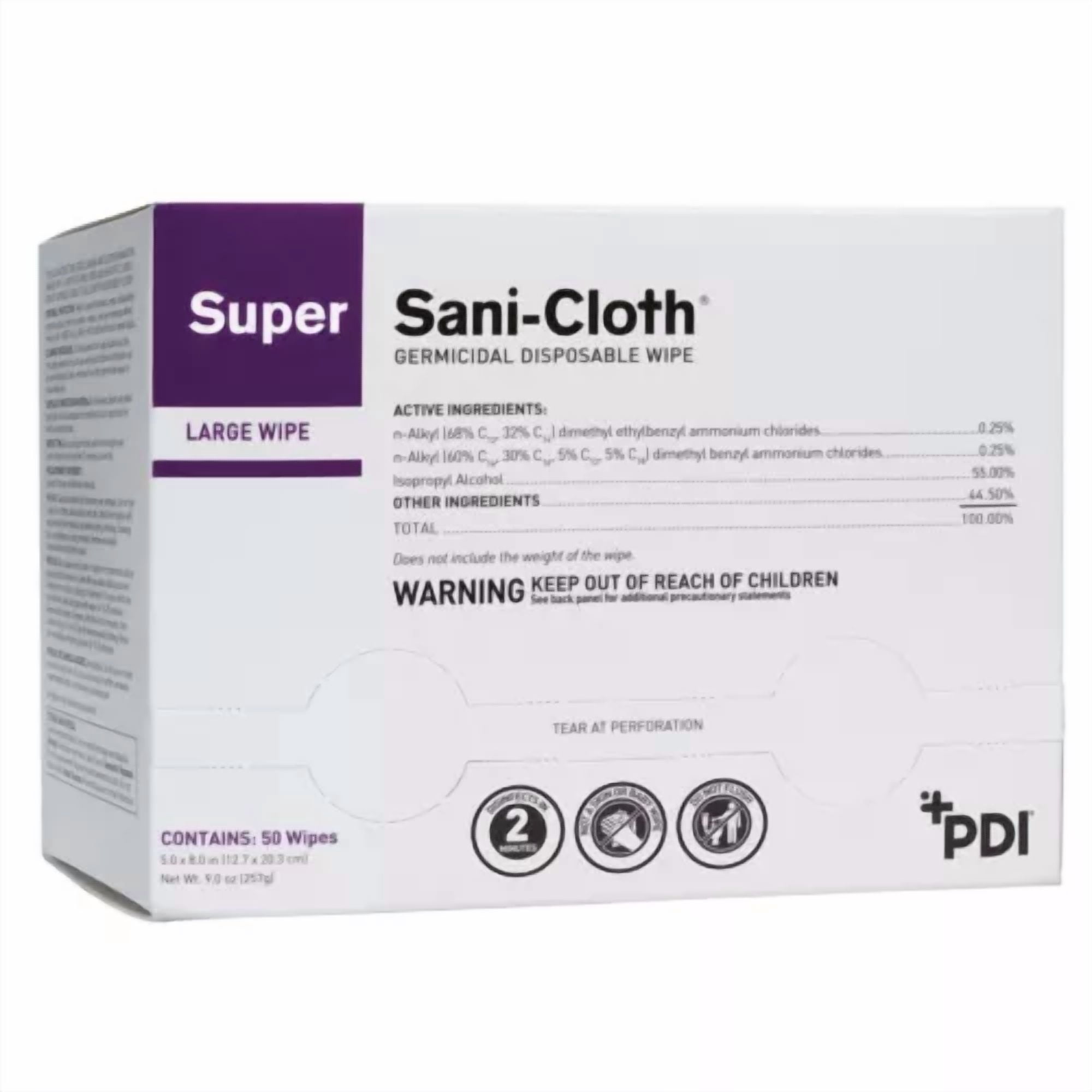 Pdi Super Sani-Cloth Surface Disinfectant 50 Count Alcohol Scent 50 Ct