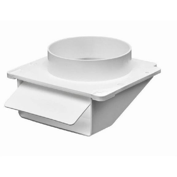 Pe Lambro 4-In. White Plastic Under Eave Vent With Weather Damper And Tail Pipe