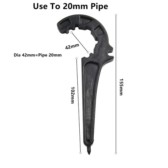 Pe Pipe Fitting Wrench For Pvc Pe Pipe Valve Lock Nut Quick Connect 20 25 32 40 50 63Mm Black Plastic Hand Tool 20Mm
