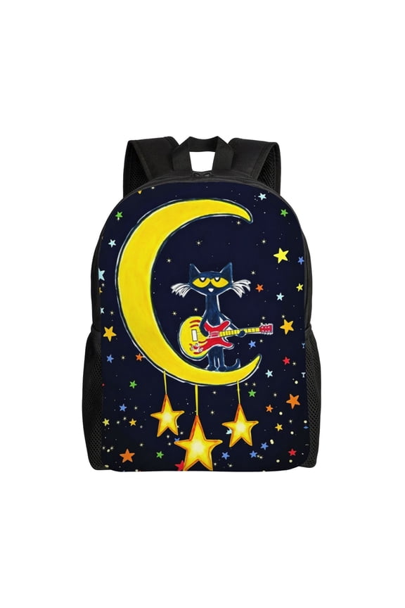 Pe-Te The Cat Backpack,3d Print Laptop Backpack Lightweight Casual Daypack Bookbag Multi-Function Travel Backpack