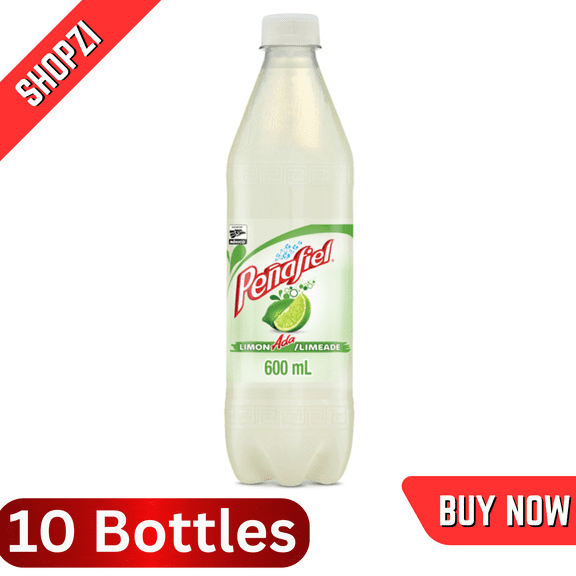 Peafiel Limeade Soda, 10 Pack (20.3 fl oz Bottles), Sparkling Citrus Beverage