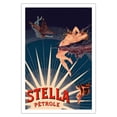thumbnail image 1 of Pétrole Stella Gasoline - Nymph and Cherub - Vintage Advertising Poster by Henri Gray c.1897 - Fine Art Matte Paper Print (Unframed) 30x44in, 1 of 4