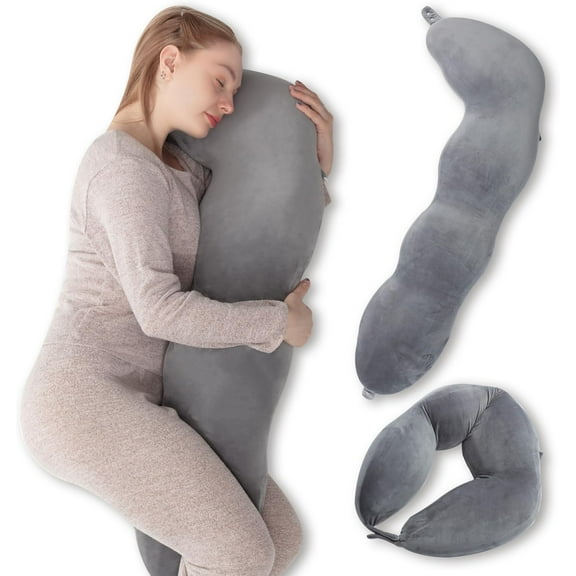 Pea Body Pillow for Side Sleepers, Hugpillow Cuddle Pillows for Adults,Memory Foam Hug Pillow