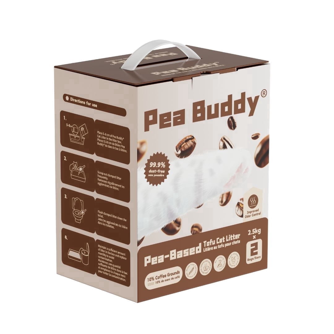 Tooth Based Car Pea Buddy Pea Based Tofu Cat Litter (10% Coffee Grounds, 2 Bags of 2 ...
