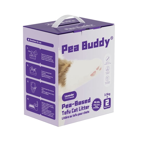 Pea Buddy Pea Based Tofu Cat Litter - Lavender 2 bags of 2.5kg