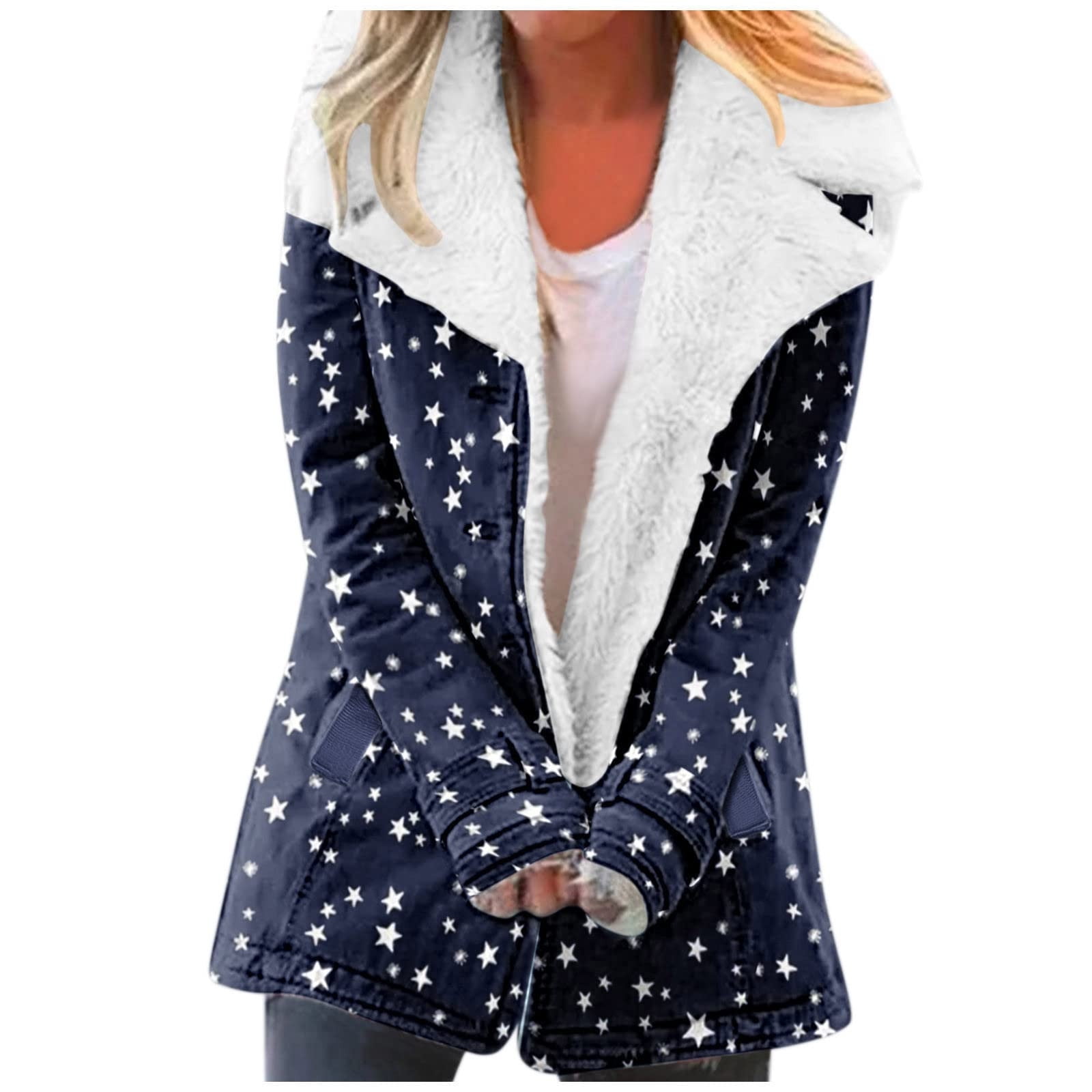 Plus Size Women's Fuzzy Fluffy Coat Fleece Fur Jacket Hoodie Warm Outwear  Winter