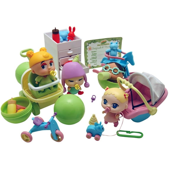 Pea Pod Babies: Giant - 27pc Playset, Surprise Miniature Collectible Dolls, Care & Clothes Accessories, Birth Certificate, Open & Reveal Toy, Kids 3+