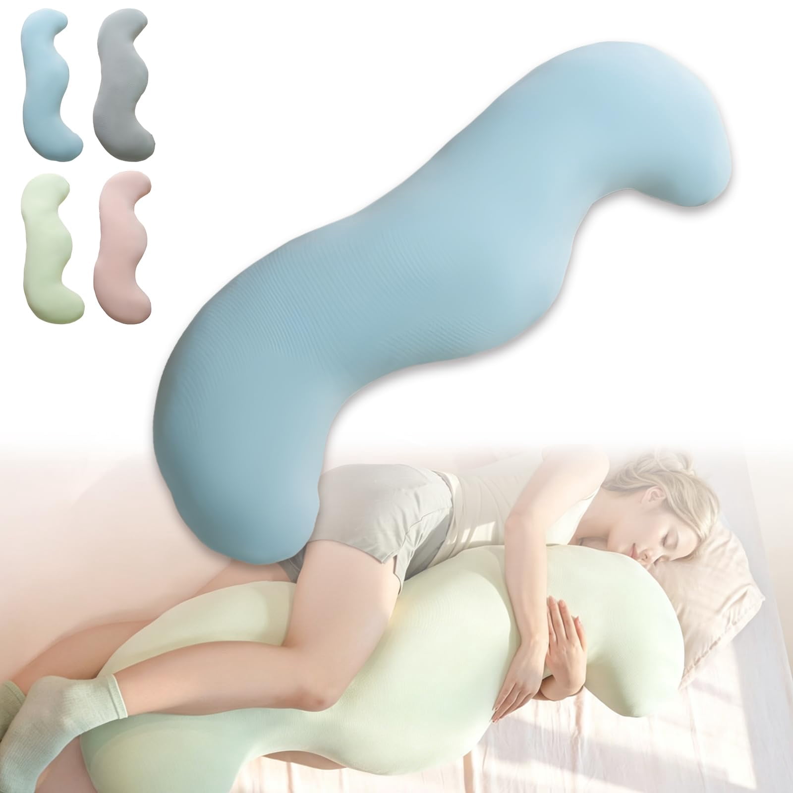 Pea Pod Body Pillow for Adults, Cooling Body Pillo, Full Body Support Pillow for Side Sleepers, Soft and Supportive Pillows forSleeping & Lumbar Support