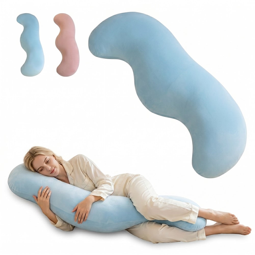 Pea Pod Body Pillow for Adults Firm Bolster Memory Foam Extra Long Couch Pillow Side Sleeper Round Hugging Full Cooling Soft Fabric Pillows Sleeping Ergonomic Design Multipurpose Deep