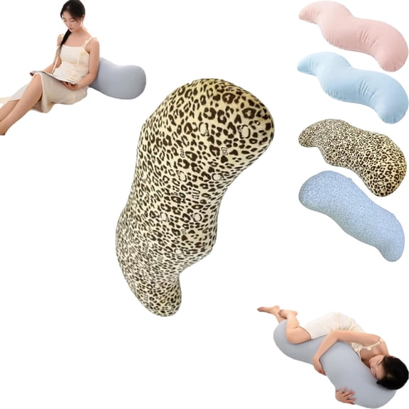 Pea Pod Body Pillow for Adults, Pea Pod Body Pillow for Side Sleepers, Soft Long Hugging Pillow with Removable Washable Cover, Multipurpose Back Leg Support Pillow for Bedroom Sofa Home (Blue)