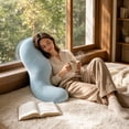 thumbnail image 1 of Pea Pod Body Pillow, S-Shaped Cooling Full Body Pillow, Double Wave Curve Support Pillow, Long Bolster Hug Pillow, for Hip, Knee, Back & Leg Support, 1 of 7