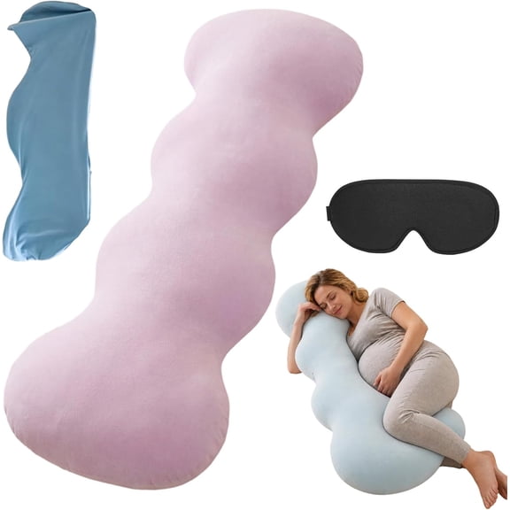 Pea Pod Body Pillow for Side Sleeper, 2026 Pea Pod Body Pillow for Adults, Body Support & Cooling Fabric, Side Pillow with Detachable Cover for Back,Hip & Leg (40*19in purple with replace pillowcase)