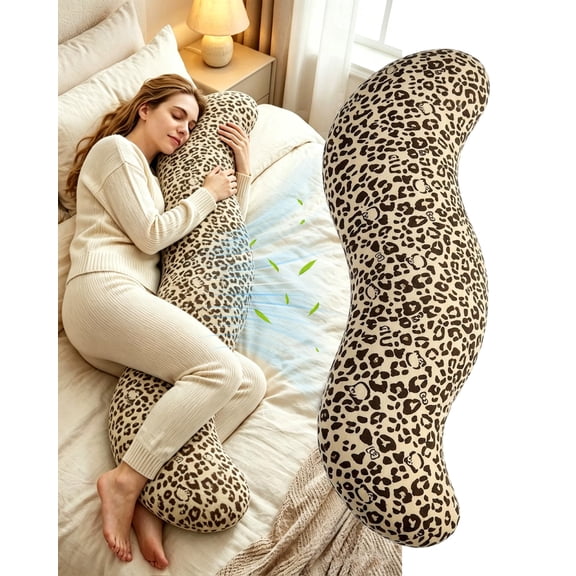 Pea Pod Body Pillow for Side Sleeper, Ergonomic Pea Pod Full Body Pillow for Adults - Balanced Comfort & Targeted Support, Cooling Soft Memory Foam Long Pillow, Skin-Friendly Washable Cover