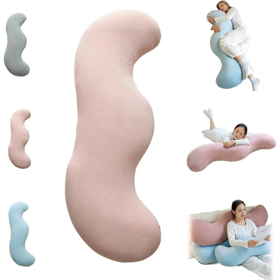 Pea Pod Body Pillow for Side Sleeper,Pea Pod Shape Long Bolster Hug Pillows with Cooling Body,Soft Ergonomic Side Sleeper Body Pillows for Adults,Full Body Support Pillow for Back,Hip & Leg