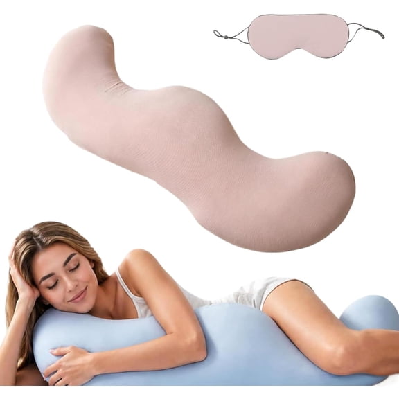 Pea Pod Body Pillow for Side Sleepers, Pea Pod Body Cooling Pillow for Adults, Soft Long Hugging Pillow with Removable Washable Cover, Multipurpose Support Pillow for Bedroom Sofa Home (Pink,120cm)