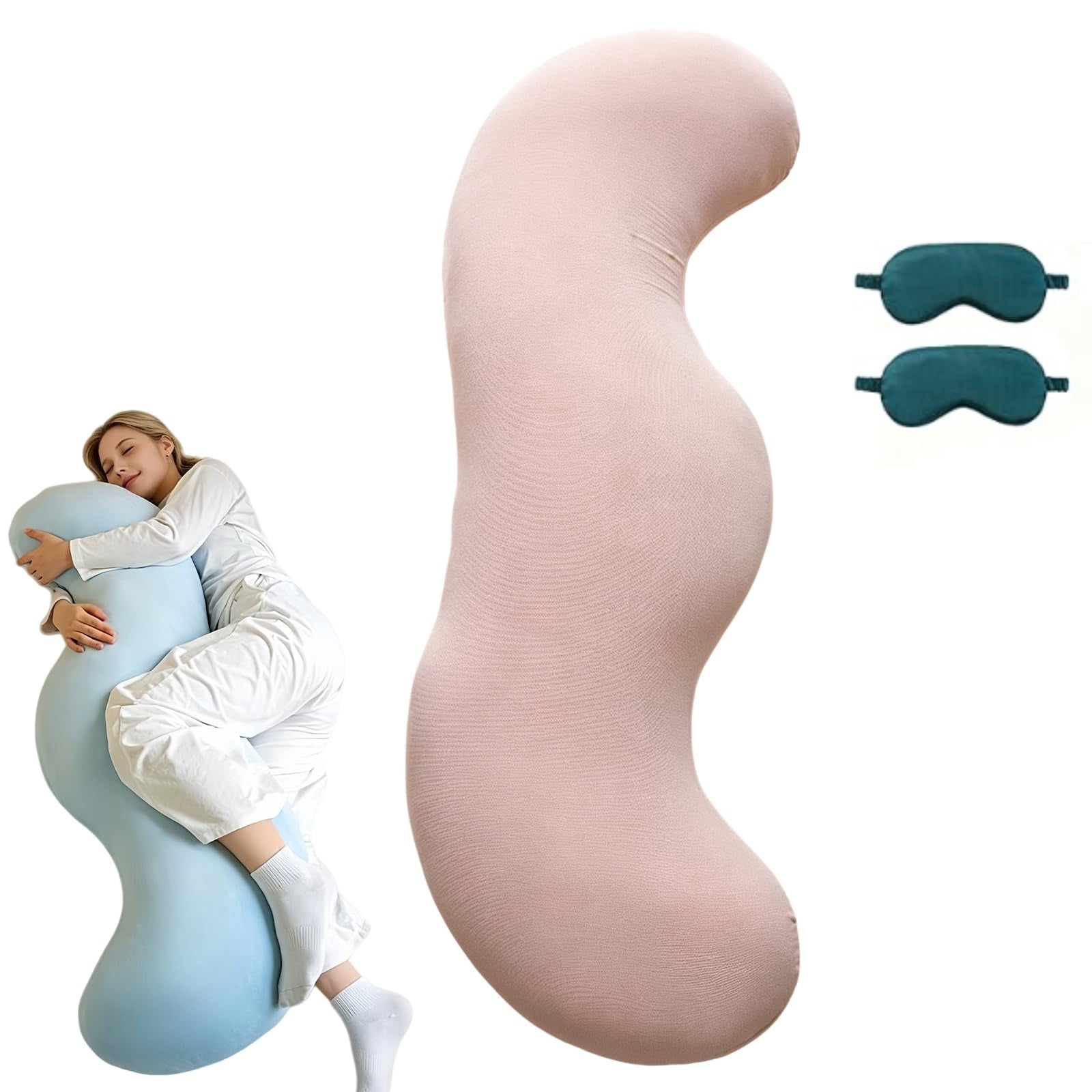Pea Pod Body Pillow for Side Sleeper,S Shaped Full Body Support Pillow ,Mother's Day Gift