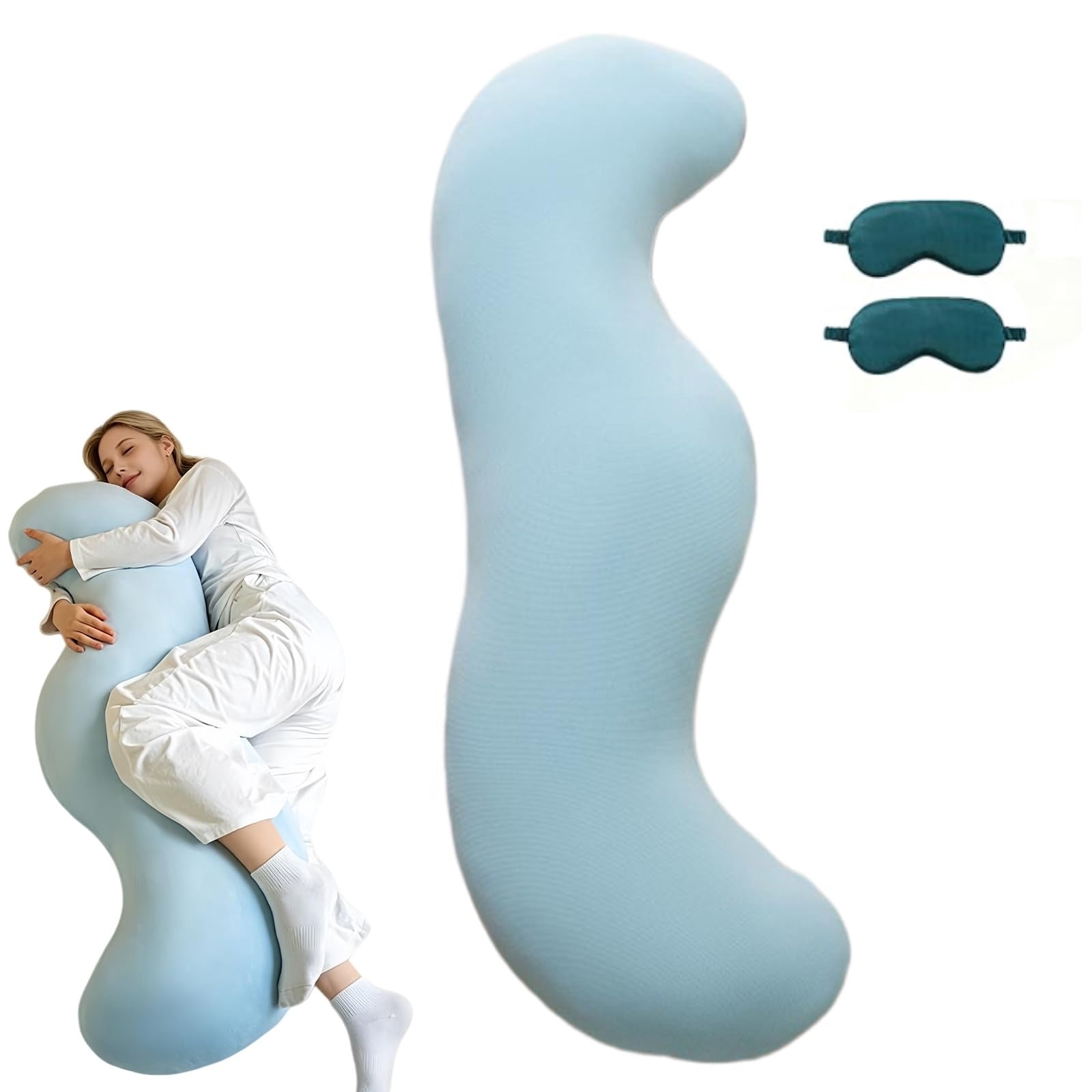 Pea Pod Body Pillow for Side Sleeper,S Shaped Full Body Support Pillow ,Mother's Day Gift