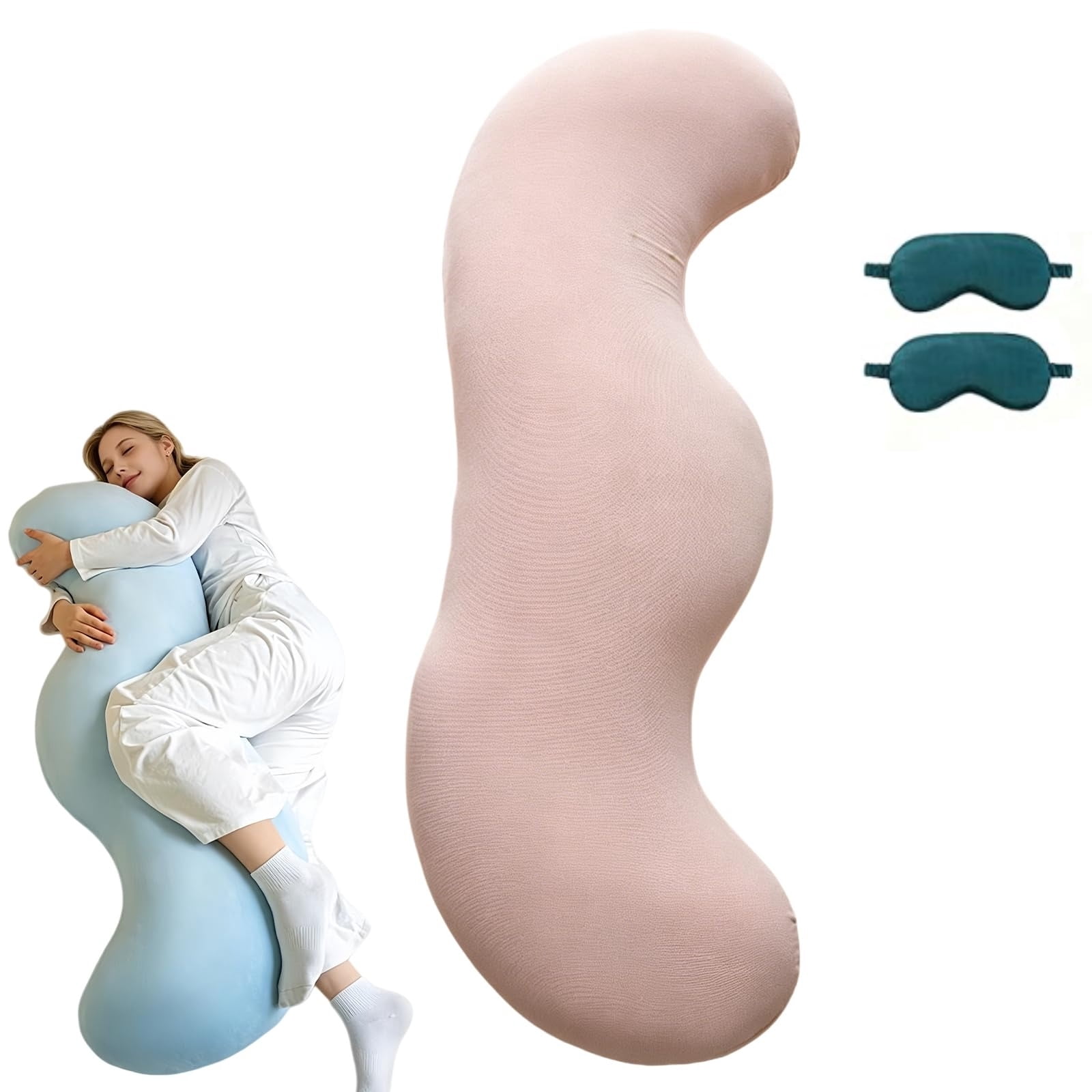 Pea Pod Body Pillow for Side Sleeper,S Shaped Full Body Support Pillow ,Mother's Day Gift