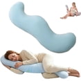 thumbnail image 1 of Pea Pod Body Pillow for Side Sleepers, S-Shaped Cooling Full Body Pillow, Long Bolster Hug Pillow for Hip, Knee, Back & Leg Support, Washable Cover, 1 of 12