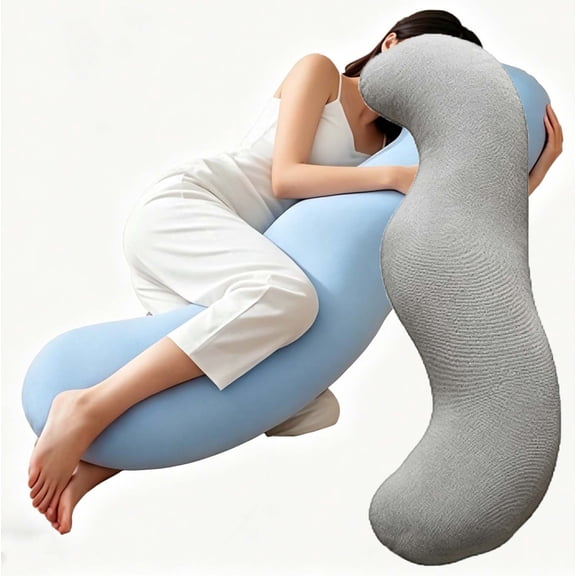 Pea Pod Full Body Pillow for Side Sleepers, Ergonomic S-Shaped Support Pillow, Long Body Cushion for Adults Bedroom Use