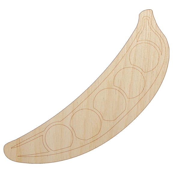 Pea Pod Peapod Vegetable Wood Shape Unfinished Piece Cutout Craft DIY Projects - 4.70 Inch Size - 1/8 Inch Thick