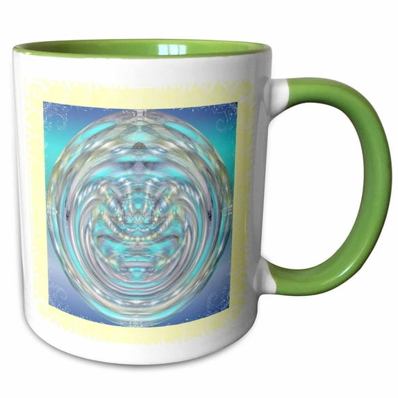 3drose, Peace, 11oz Two-tone Green Mug