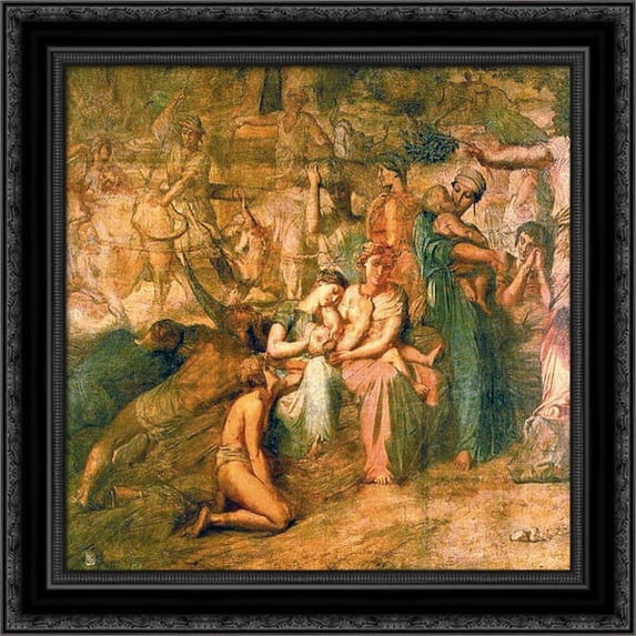 Peace 21x20 Black Ornate Wood Framed Canvas Art by Chasseriau, Theodore
