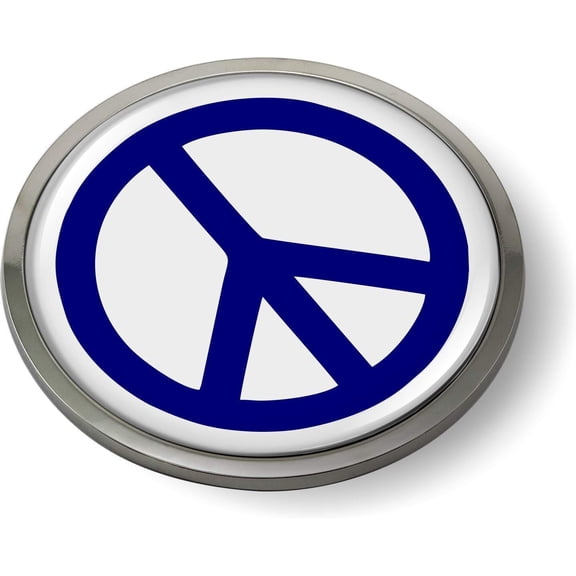 BestLicensePlateFrames Peace 3D Domed CAR Emblem Badge Sticker Chrome Plastic Round Bezel