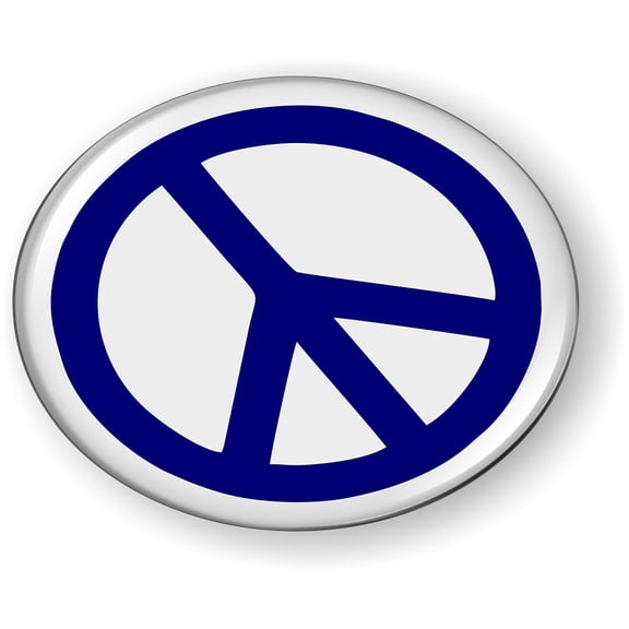 Peace 3D Domed CAR Emblem Badge Sticker Flexible Round