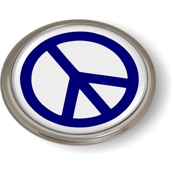 BestLicensePlateFrames Peace 3D Domed CAR Emblem Badge Sticker Semi-Flexible Aluminum Round Bezel