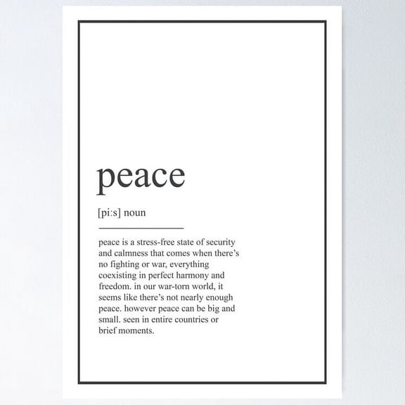 Peace 441 Watercolor Map Yoga Quote Definition Des Poster- Unframed Poster | Wall Art | Perfect For Home Decor & Gifts, 16x24