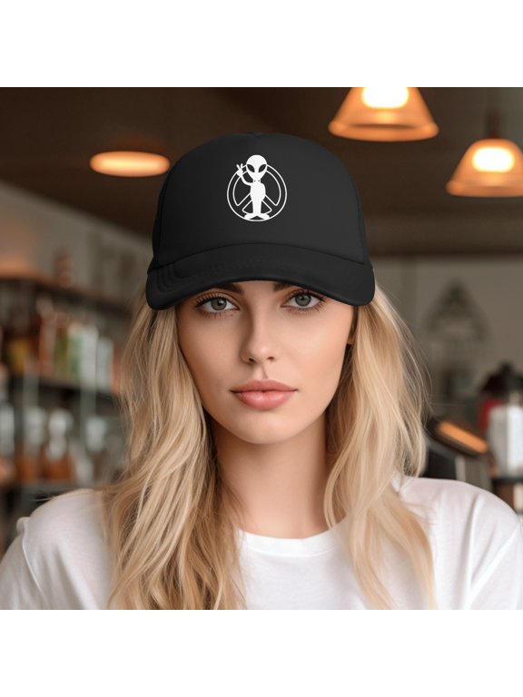 Peace Alien Baseball Cap Trucker Hat for Women Men