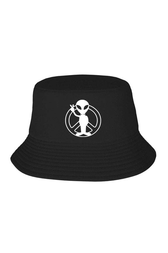 Peace Alien Bucket Hat For Womens And Mens Outdoor Beach Fisherman Hat Sun Hat