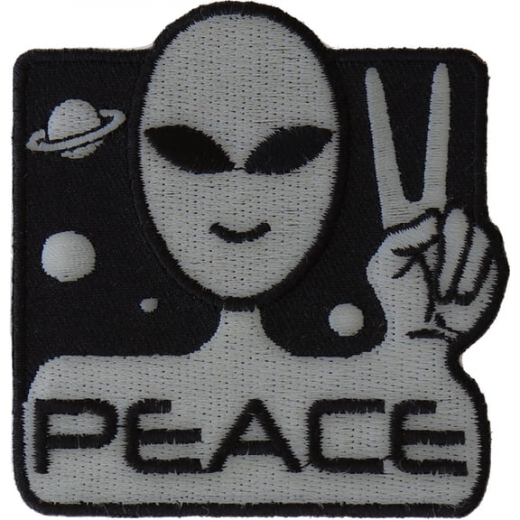 Peace Alien Fun Novelty Iron on Patch