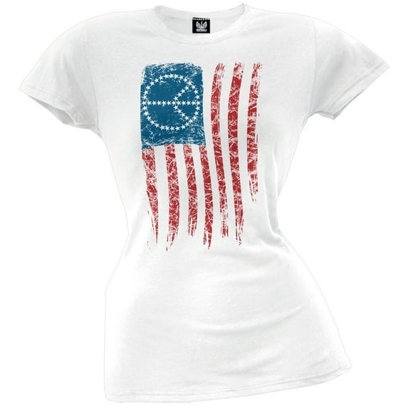 Peace American Flag Juniors T-Shirt - Small