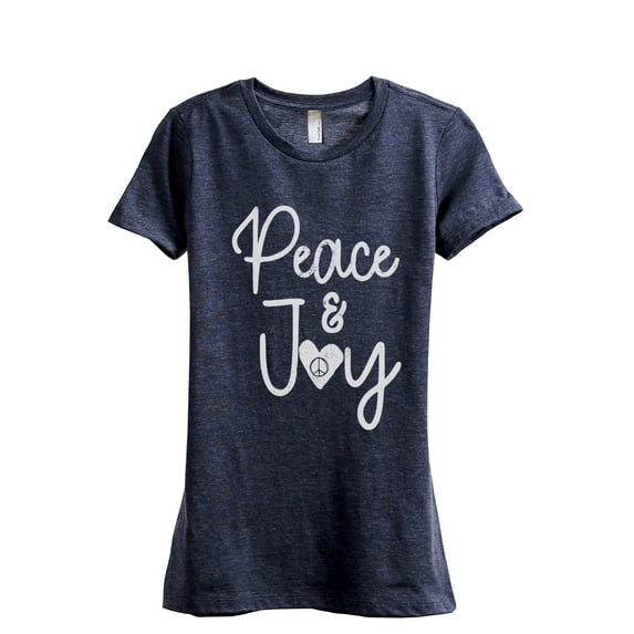 Peace And Joy Women's Fashion Relaxed T-Shirt Tee Heather Navy 2X-Large