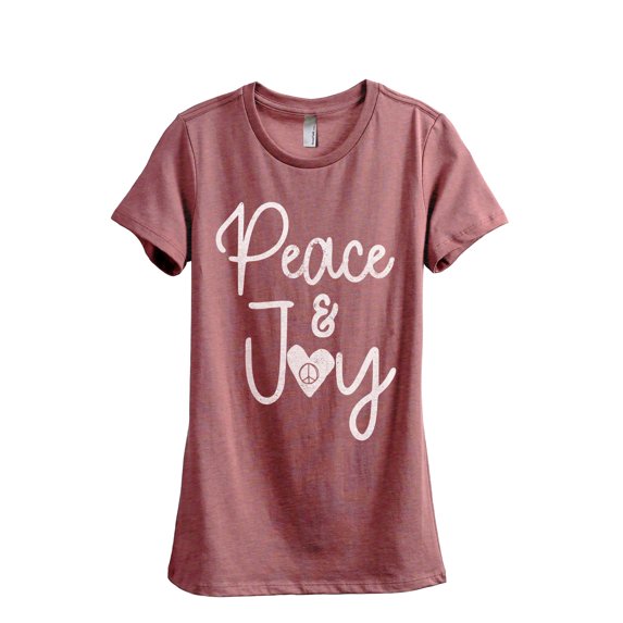 Peace And Joy Women's Fashion Relaxed T-Shirt Tee Heather Rouge X-Large